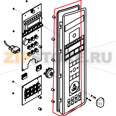 Gasket front cover P3 CONVOTHERM OES 10.10   Gasket front cover P3Запчасть на сборочном чертеже под номером: 545Название запчасти на английском&nbsp;языке: Gasket front cover P3