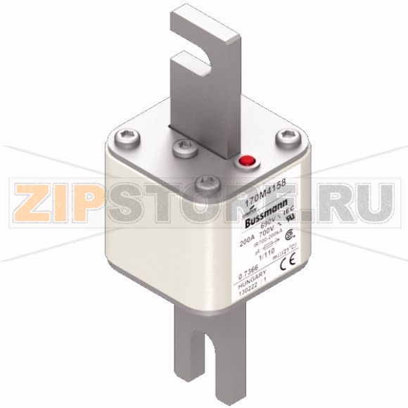 Предохранитель, 200 A, AC 690 В, 200 кА, DIN 1, 53x66x138 мм, aR, DIN, IEC Eaton FUSE 200A 690V 