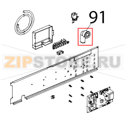 Curva a 90 °C, raccordo scarico Unox XBC 604P Curva a 90 °C, raccordo scarico Unox XBC 604PЗапчасть на деталировке под номером: 91