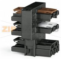 Distribution connector for switches; Single-pole and throttle two-way circuit; 3-pole; Cod. A/S; 1 input; 5 outputs; black Wago 770-638