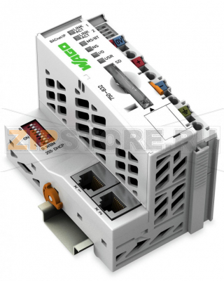 Контроллер BACnet/IP; 4-е поколение; 2 x ETHERNET, слот для карт SD; светло-серые Wago 750-832 