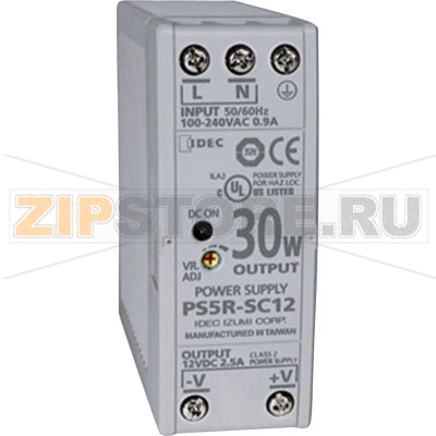 Блок питания на DIN-рейку 12 В, 2.5 А, 30 Вт, 1 шт IDEC PS5R-SC12 