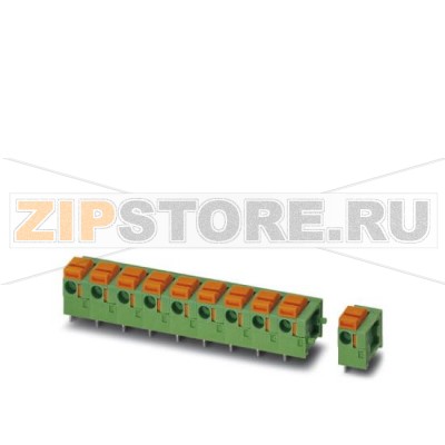 Клеммы для печатного монтажа Phoenix Contact FFKDSA1/H1-7,62- 7 Номинальный ток: 17,5 А, Номинальное напряжение: 630 В, Размер шага: 7,62 мм, Полюсов: 7, Тип подключения: Пружинные зажимы, Монтаж: пайка, Направление подключения, проводник / печатная плата: 0 °.Минимальный заказ: 50 шт.Упаковка: 50 шт.