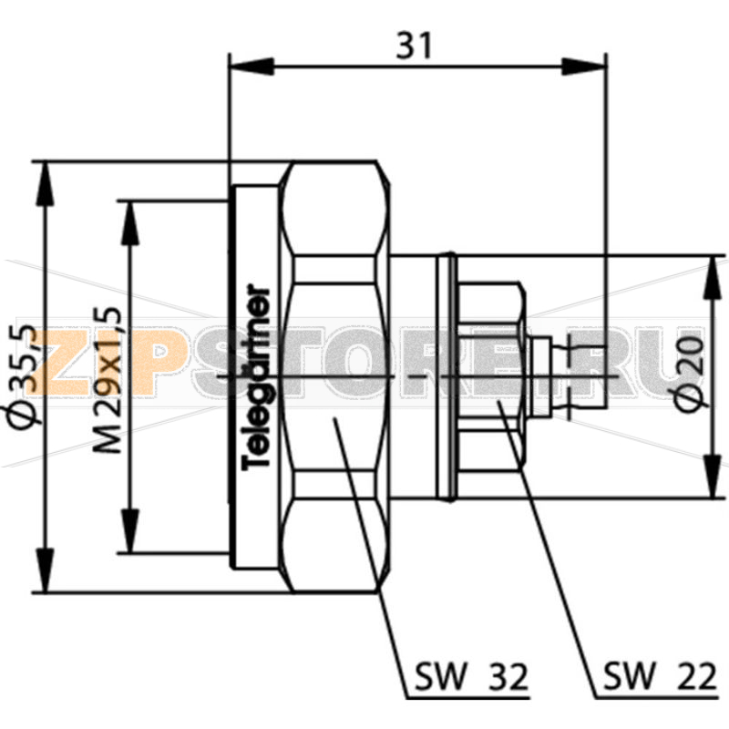 Разъем DIN 7-16, 50 Ом, 1 шт Telegärtner J01120C0074 