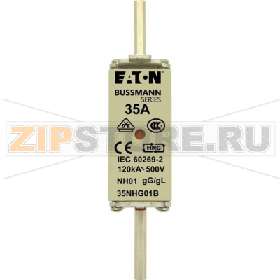 Предохранитель, 35 A, AC 500 В, 120 кА, NH01, gL/gG, IEC Eaton NH FUSE 35A 500V GG/GL SIZE 01 