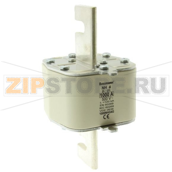 Предохранитель, 1000 A, AC 500 В, 120 кА, NH4, gL/gG, IEC Eaton 500V 1000A NH4 FUSE gG 