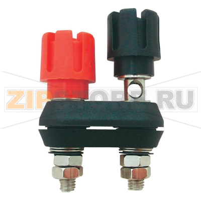 Зажим полюсный 30 А, красный, черный, 1 шт Cliff CL159701 