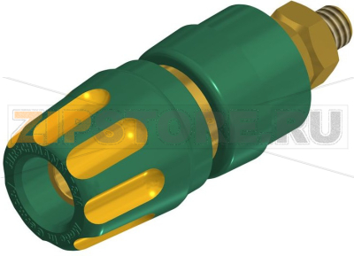 Разъем 4 мм, 35 А, 30 В, зеленый, желтый Hirschmann PKI 10 A AU YELLOW/GREEN 