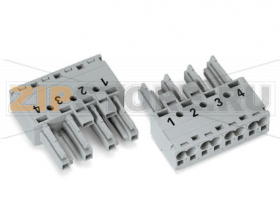 Разъем; 4-пол.; Код. B; 4,00 mm; серые Wago 770-244 Protected against mismating and maintenance-freePush-in CAGE CLAMP® spring pressure connection technology allows solid conductors to be simply pushed into a unit.Two wire connections per pole for loops or bridgesAdditional variable coding is possible.Components can be clearly printed on and color-coded to meet custom requirements....
