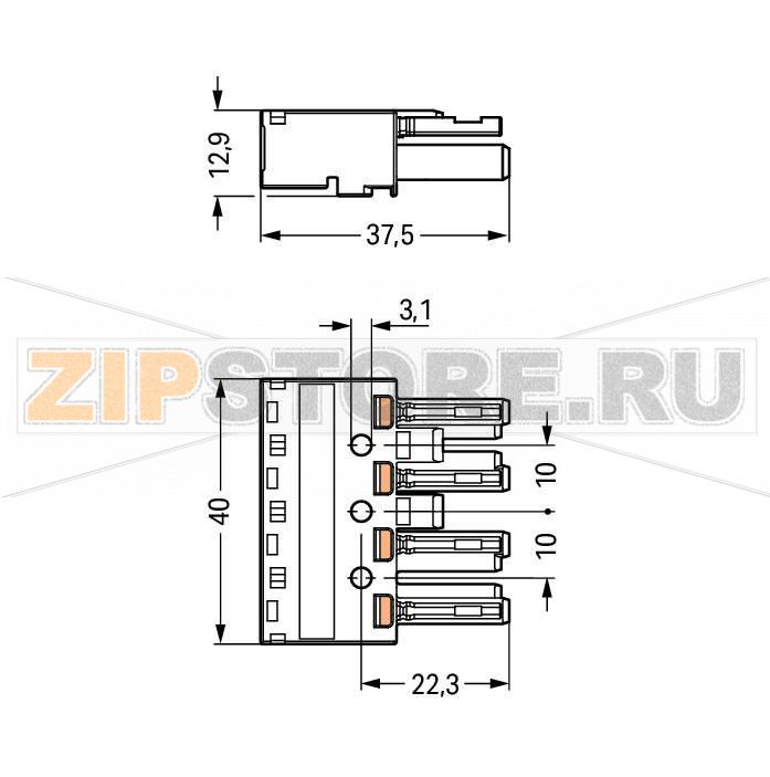 Разъем; 4-пол.; Код. B; 4,00 mm; серые Wago 770-244 Protected against mismating and maintenance-freePush-in CAGE CLAMP® spring pressure connection technology allows solid conductors to be simply pushed into a unit.Two wire connections per pole for loops or bridgesAdditional variable coding is possible.Components can be clearly printed on and color-coded to meet custom requirements....
