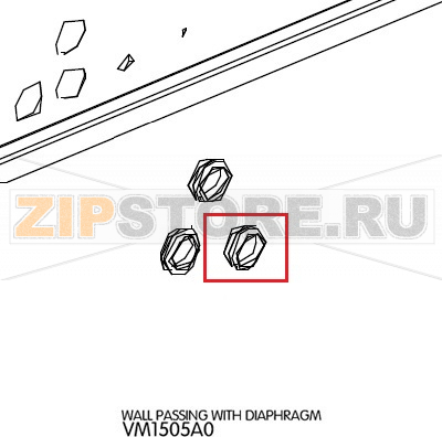 Wall passing with diaphragm Unox XVC 505 Wall passing with diaphragm Unox XVC 505Запчасть на деталировке под номером: 100Название запчасти на английском языке: Wall passing with diaphragm Unox XVC 505