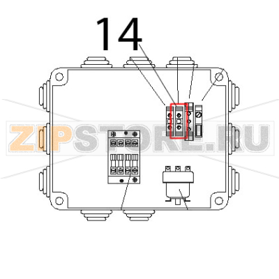 Morsetto unipolare Tecnoinox B8MFIE9 Morsetto unipolare Tecnoinox B8MFIE9Запчасть на деталировке под номером: 14