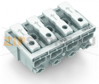 Lighting connector; push-button, external; without ground contact; 4-pole; Lighting side: for solid conductors; Inst. side: for all conductor types; max. 2.5 mm; Surrounding air temperature: max 85°C (T85); 2,50 mm; white Wago 294-4004