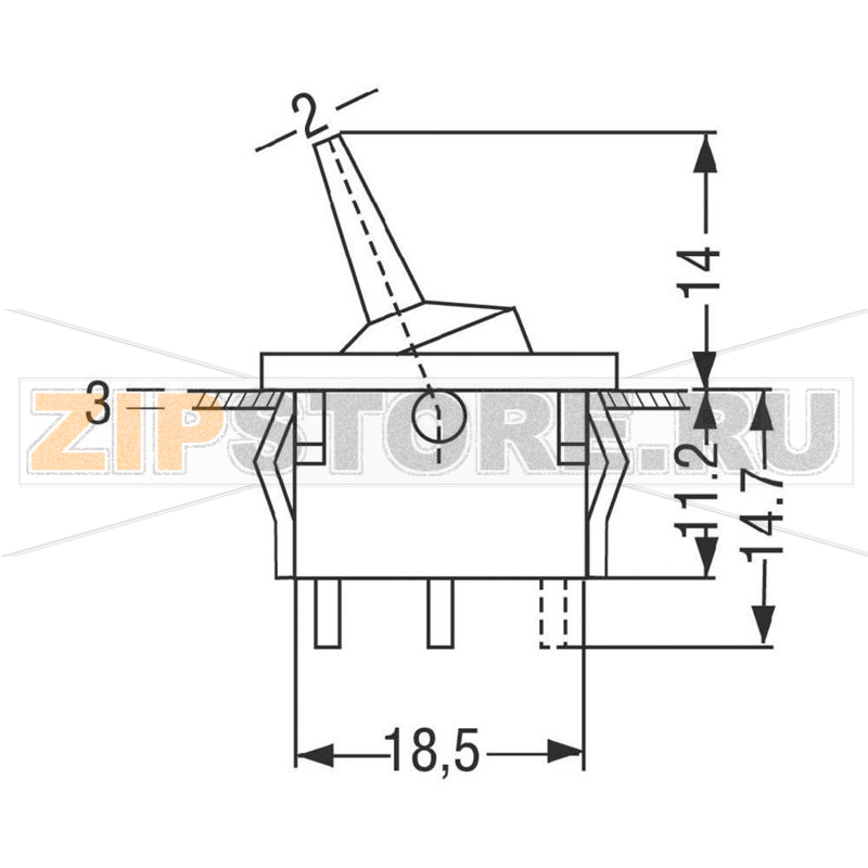 Тумблер 250 В/AC, 6 А, 1 x вкл/выкл/вкл, 1 шт Marquardt 1818.1102 