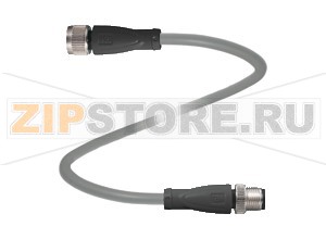 Кабель датчика-исполнительного устройства Connecting cable, shielded V1-G-5M-PUR-ABG-V1-G Pepperl+Fuchs Описание оборудованияConnecting cable, M12 to M12, PUR cable 4-pin, shielded