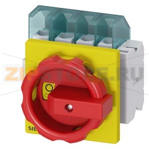 АВАРИЙНЫЙ ГЛАВНЫЙ УПРАВЛЯЮЩИЙ ПЕРЕКЛЮЧАТЕЛЬ 4-ПОЛЮСНЫЙ IU=25, P/AC-23A AT 400V=9, 5KW 1НO+1НЗ,, ДЛЯ ФРОНТАЛЬНОГО МОНТАЖА, МОНТАЖ ПОСР. 4 ОТВЕРСТИЙ ПОВОРОТНЫЙ ИСП. МЕХАНИЗМ КРАСН\ЖЕЛТ. Siemens 3LD2103-2EP53 