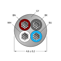 Кабель в катушке Turck CABLE4X0.34-XX-PVC-GY-500M/TEG