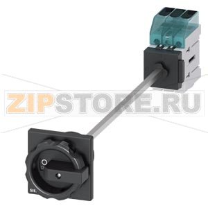 Главный выключатель 3-пол., Iu 63A рабоч.коммутация при AC-23 A при 400В 22,0кВт панель уст. базовая устан. в дверь с центр. отверст. 22,5мм поворот.ручка черный 66 x66 mm Siemens 3LD3448-0TK51 