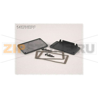 Крышка торцевая 12x104x55 мм, материал: алюминий, черная Hammond 1457NEPF-10 