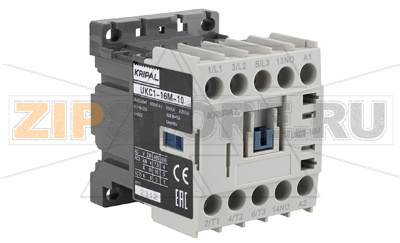 Мини-контактор 16 А, 24 В/AC, 1NC, 3 полюса, IP20 Kripal UKC1-16M-10-24AC 