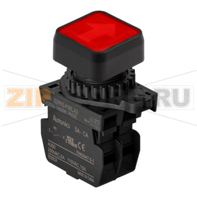 Выключатель кнопочный, Ø отверстия: 22/25 мм Autonics S2PRS-P3RLAD 