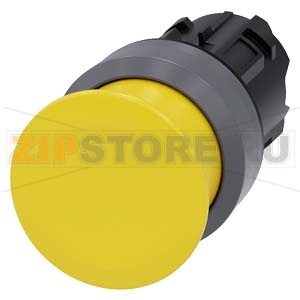 АКТУАТОР ГРИБОВИДНОЙ КНОПКИ, 22MM, КРУГЛ., ПЛАСТИК С МЕТАЛЛИЧЕСКИМ ФРОНТАЛЬНЫМ КОЛЬЦОМ, КНОПКА ЖЁЛТАЯ, 30MM, БЕЗ ФИКСАЦИИ, С ГРАВИРОВКОЙ ЛАЗЕРОМ, КАСТОМИЗИРОВАННАЯ МАРКИРОВКА ИЛИ ГРАФИЧЕСКИЕ СИМВОЛЫ В СООТВЕТСТВИИ С ВЫБОРОМ В КОНФИГУРАТОРЕ SIRIUS ACT (CIN 