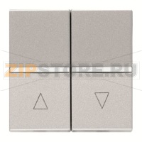 Механизм выключателя жалюзи клавишный, с фиксацией, двухмодульный, серебристый ABB 2CLA224410N1301