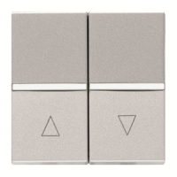 Механизм выключателя жалюзи клавишный, с фиксацией, двухмодульный, серебристый ABB 2CLA224410N1301