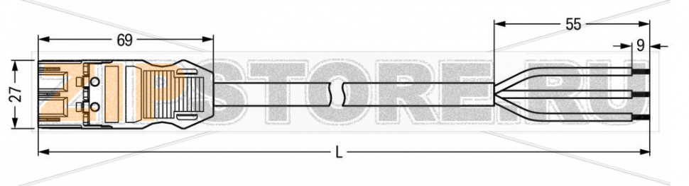 pre-assembled connecting cable; B2ca; Plug/open-ended; 3-pole; Cod. B; 6 m; 1,50 mm; gray Wago 771-9293/216-603 Protected against mismating and maintenance-freeAdditional variable coding is possible.Components can be clearly printed on and color-coded to meet custom requirements....