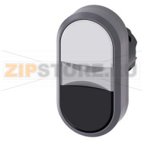 АКТУАТОР ДВОЙНОЙ КНОПКИ С ВОЗМОЖНОСТЬЮ ПОДСВЕТКИ, 22MM, КРУГЛ., ПЛАСТИК С МЕТАЛЛИЧЕСКИМ ФРОНТАЛЬНЫМ КОЛЬЦОМ, КНОПКА БЕЛАЯ, КНОПКА ЧЁРНАЯ ПЛОСКАЯS, С ГРАВИРОВКОЙ ЛАЗЕРОМ, НИЖНИЙ РЕГИСТР Siemens 3SU1031-3AB61-0AA0-Z&nbsp;Y12