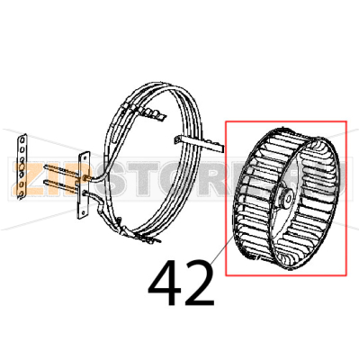 Ventola D=196, H=61, 38 pale, inox dado M8 Unox XFT 185 Ventola D=196, H=61, 38 pale, inox dado M8 Unox XFT 185Запчасть на деталировке под номером: 42