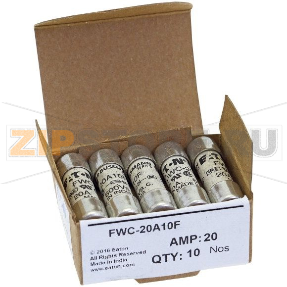 Предохранитель, 20 A, AC 600 В, 200 кА, 10x38 мм, aR, UL Eaton 20AMP 600V AC FERRULE 10x38MM 