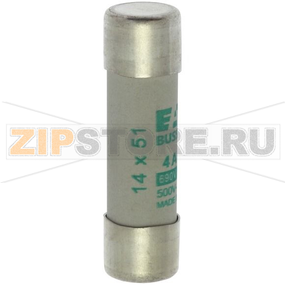 Предохранитель, 4 A, AC 690 В, 80 кА, 14x51 мм, aM, IEC Eaton CYLINDRICAL FUSE 14x51 4A AM 690V 