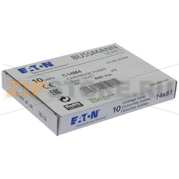 Предохранитель, 4 A, AC 690 В, 80 кА, 14x51 мм, aM, IEC Eaton CYLINDRICAL FUSE 14x51 4A AM 690V 