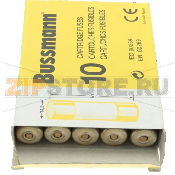 Предохранитель, 4 A, AC 690 В, 80 кА, 14x51 мм, aM, IEC Eaton CYLINDRICAL FUSE 14x51 4A AM 690V 