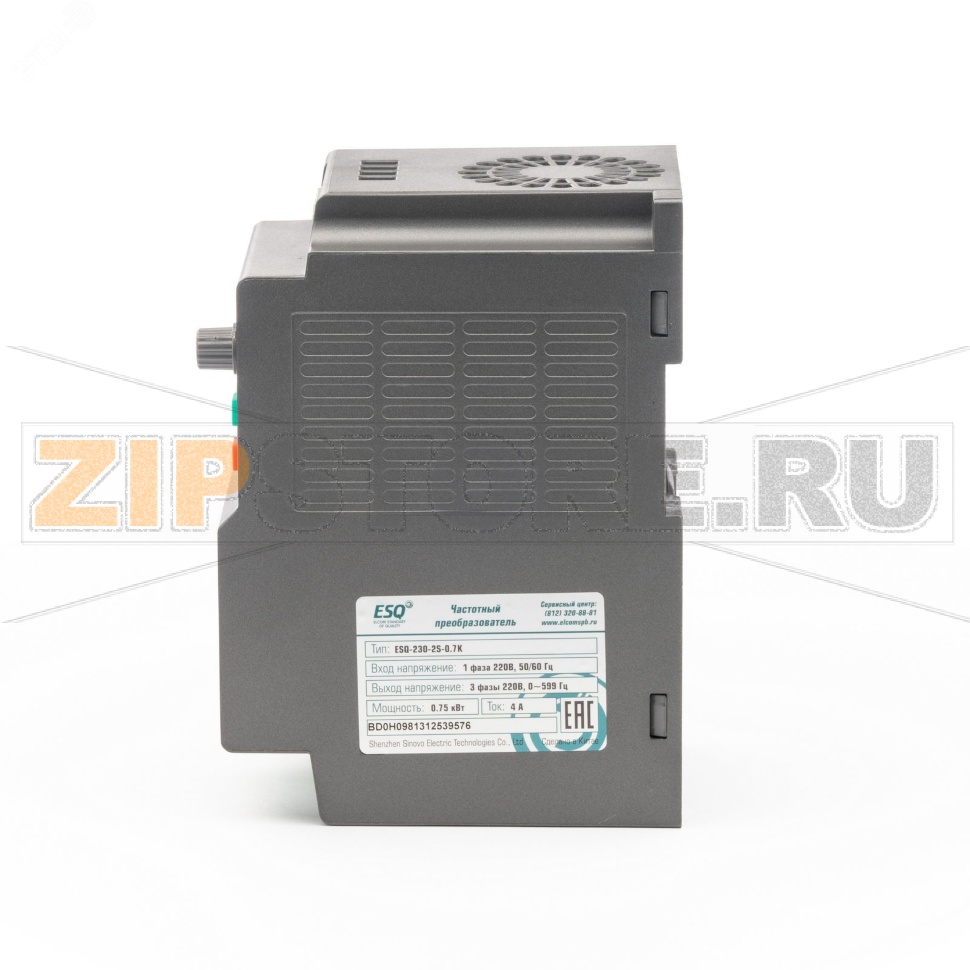 Преобразователь частоты 0.75 кВт, 220 В, 0-599 Гц, IP20 ESQ 08.04.304418 