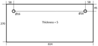 DOOR GLASS FOR OVEN 614x270x5 mm