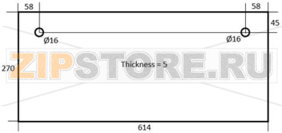 DOOR GLASS FOR OVEN 614x270x5 mm 