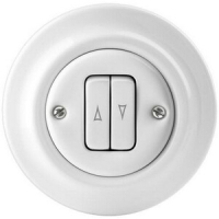 Выключатель жалюзи двухклавишный, белый фарфор ABB 2CHK598834C4300