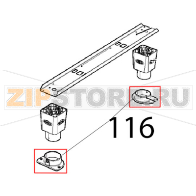 CT BT Foot stop bracket Unox XVC 205E CT BT Foot stop bracket Unox XVC 205EЗапчасть на деталировке под номером: 116