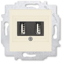 USB-розетка двойная, слоновая кость ABB 2CHH290040A6017