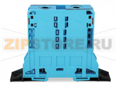 POWER CAGE CLAMP 2-проводные проходные клеммы; 95 мм?; боковые маркировочные разъемы; с крепежными фланцами; POWER CAGE CLAMP; 95,00 mm?; синие Wago 285-184 