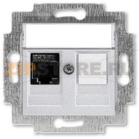 Розетка компьютерная, RJ45, серебро ABB 2CHH296117A6070