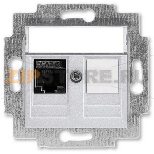 Розетка компьютерная, RJ45, серебро ABB 2CHH296117A6070 