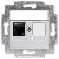 Розетка компьютерная, RJ45, серебро ABB 2CHH296117A6070