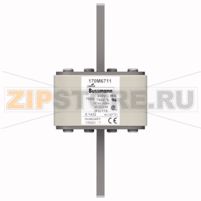 Предохранитель, 700 A, AC 690 В, 200 кА, size 3, 67x92x155 мм, aR, IEC UL Eaton FUSE 700A 690V 