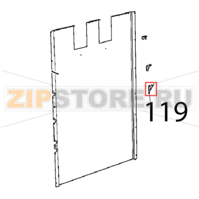 Angolo facciata muffola inox Unox XVC 1005EP Angolo facciata muffola inox Unox XVC 1005EPЗапчасть на деталировке под номером: 119