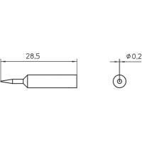 Жало паяльное, круглое, наконечник: 0.2 мм, 1 шт Weller XNT 1S