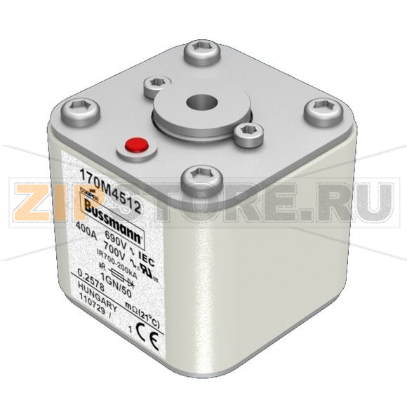 Предохранитель, 500 A, AC 690 В, size 1, 53x69x51 мм, aR, IEC UL Eaton FUSE 500A 690V 1GN/50 A 
