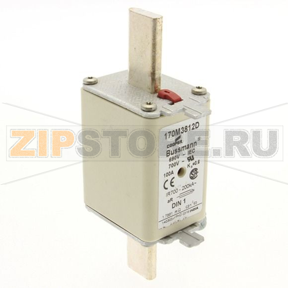 Предохранитель, 100 A, AC 690 В, 200 кА, DIN 1, aR, DIN, IEC Eaton FUSE 100A 690V aR DIN 1 HSDNH 